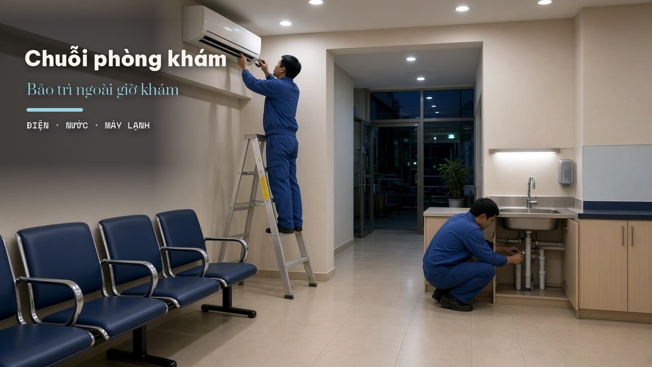 Dịch vụ bảo trì cơ sở vật chất định kỳ cho chuỗi phòng khám: Điện, nước