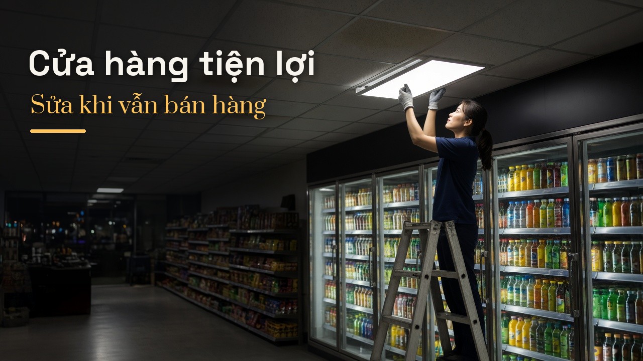 Dịch vụ bảo trì định kỳ cho chuỗi cửa hàng tiện lợi: Sửa khi vẫn bán