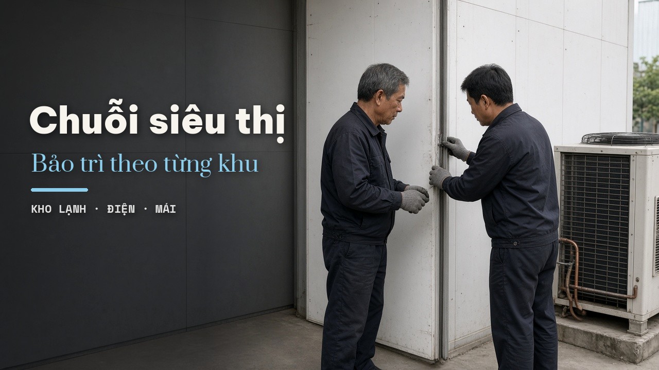 Dịch vụ bảo trì định kỳ cho chuỗi siêu thị: Kho lạnh, điện, mái, nền