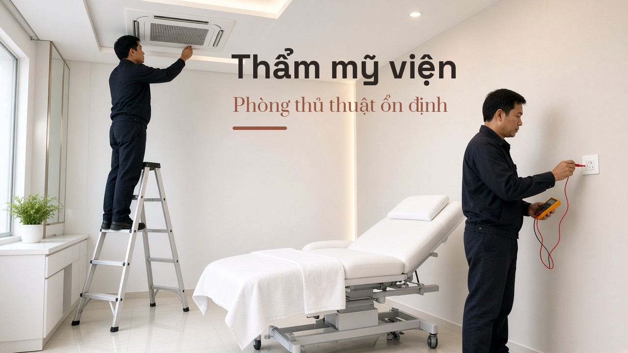 Dịch vụ bảo trì định kỳ cho chuỗi thẩm mỹ viện: Điện, máy lạnh, bề mặt