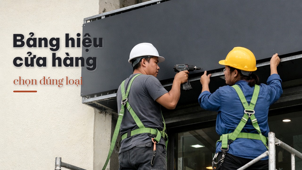 Thi công bảng hiệu cửa hàng: Chọn loại nào phù hợp?