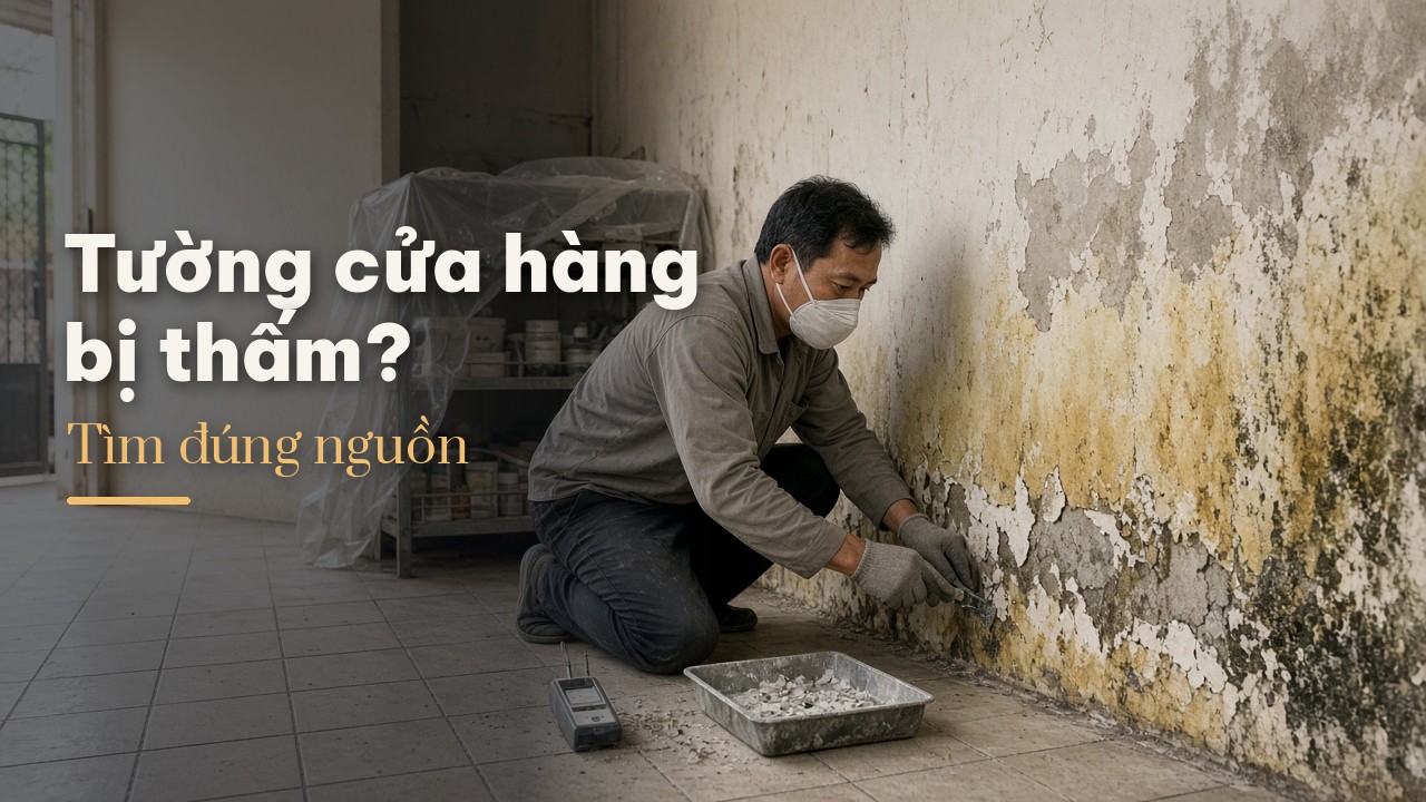 Tường cửa hàng bị thấm nước: Nguyên nhân và cách khắc phục