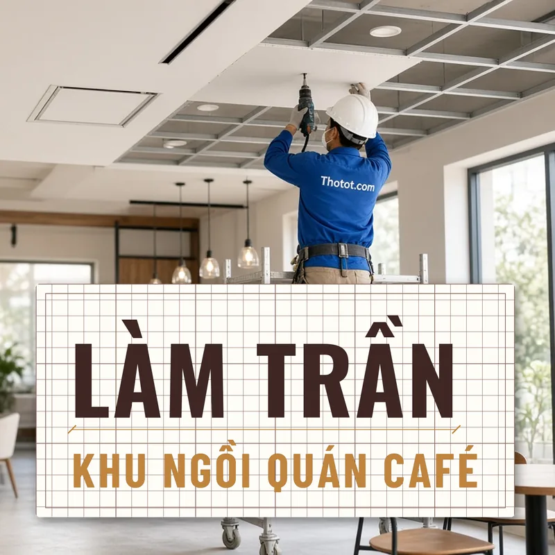 Làm trần khu ngồi quán café