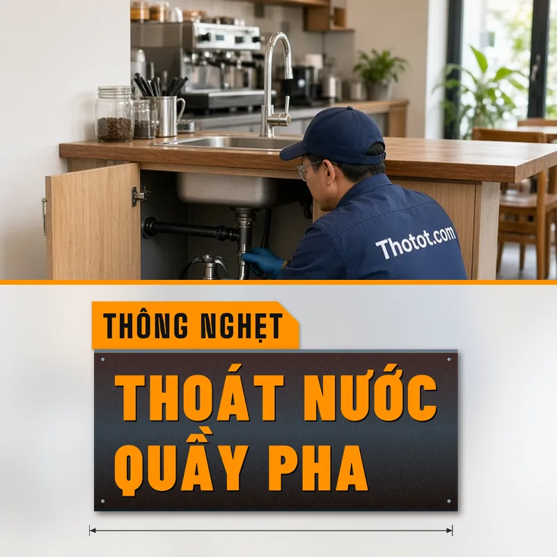 Xử lý nghẹt thoát nước quầy pha chế quán café