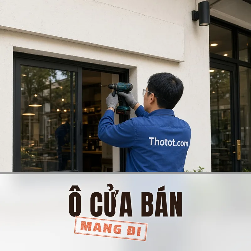 Làm ô cửa bán mang đi quán café