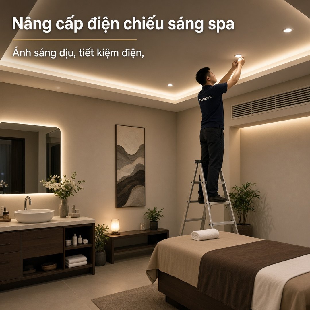 Nâng cấp hệ thống điện chiếu sáng spa
