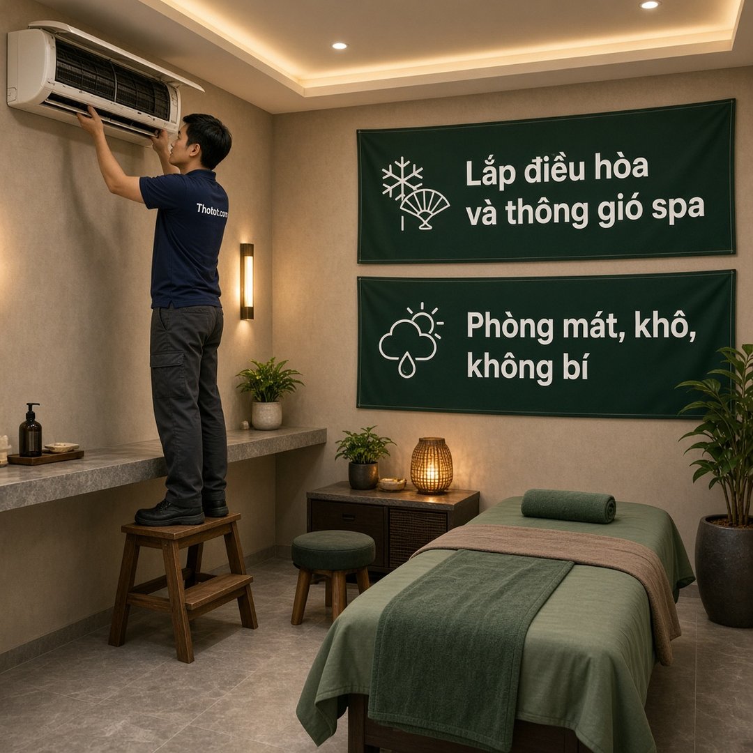 Lắp điều hòa và thông gió cho spa