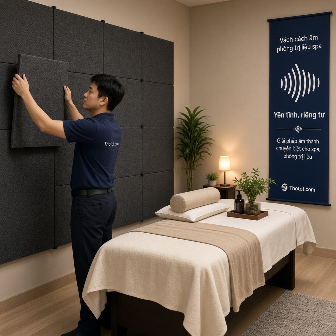 Làm vách cách âm phòng trị liệu spa