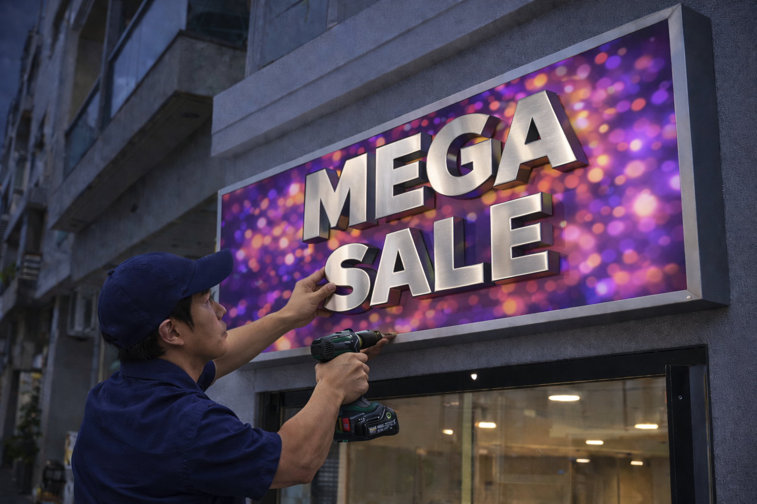 Gắn chữ inox lên nền bảng chắc chắn, thẩm mỹ cao