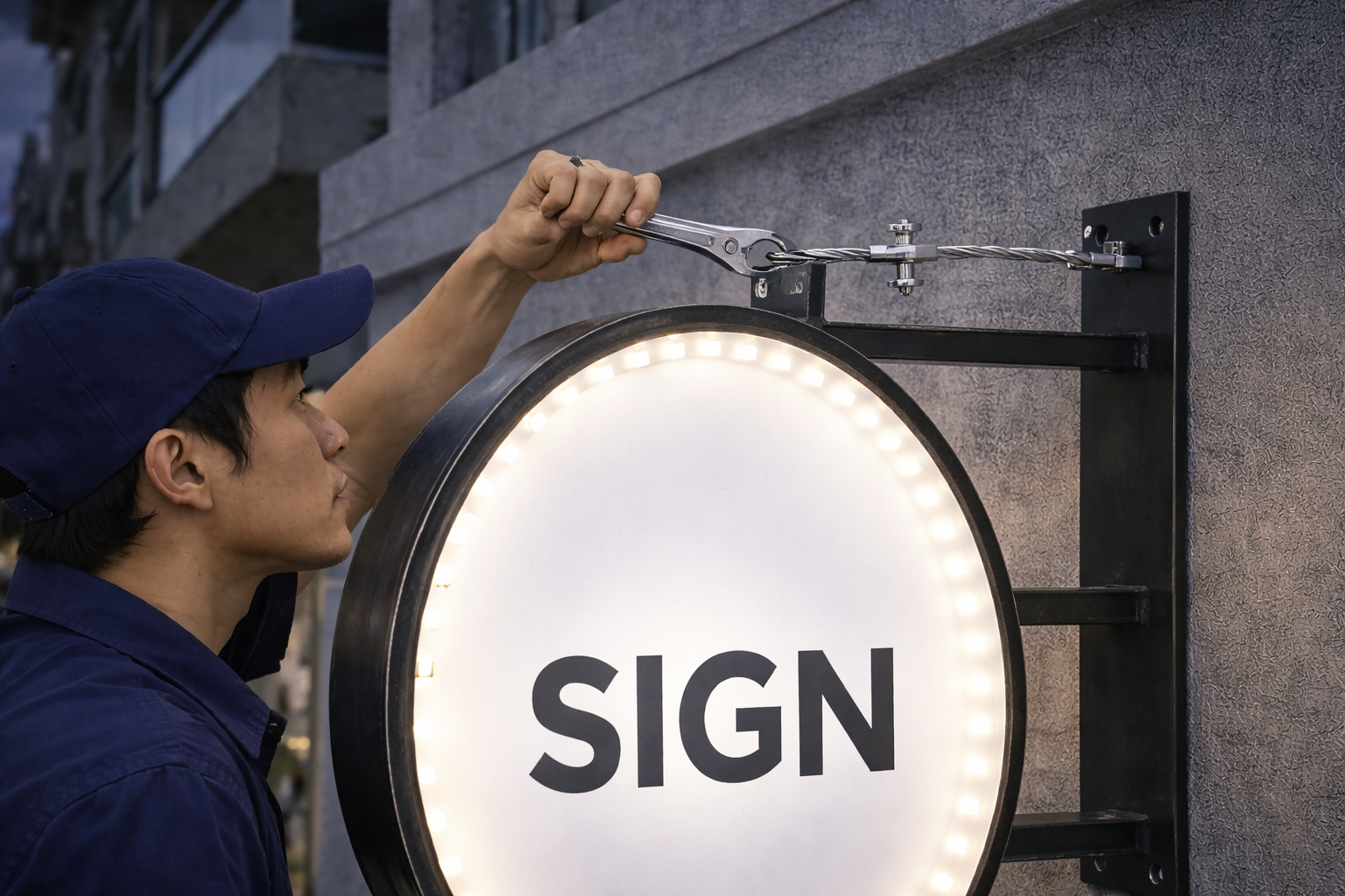 Gia cố – cố định an toàn bảng hiệu, kết cấu bền chắc