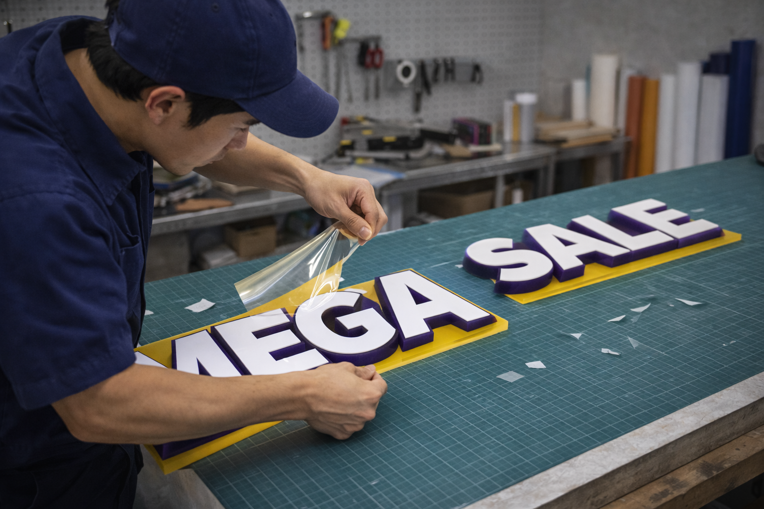 Gia công chữ mica sắc nét, thẩm mỹ cao, đúng thiết kế