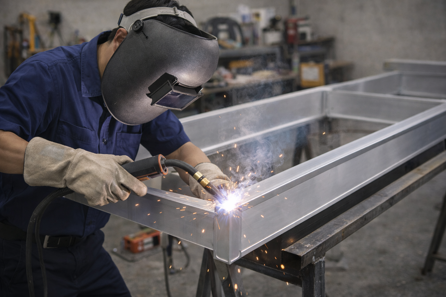 Gia công khung sắt bảng hiệu Alu chắc chắn, đúng kỹ thuật