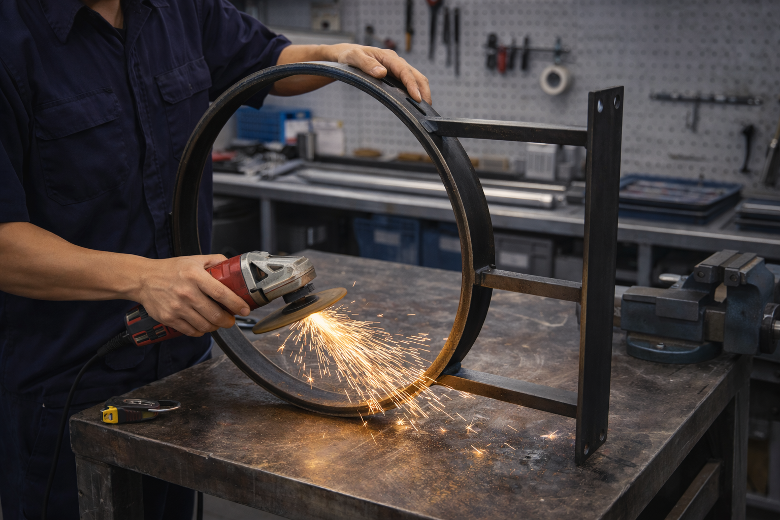 Gia công khung sắt bảng hiệu vẫy chắc chắn, an toàn