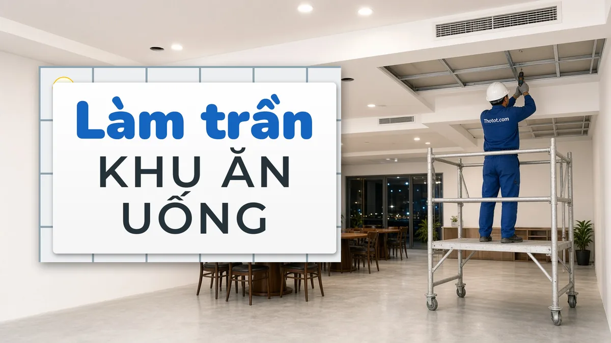 Làm trần khu ăn uống nhà hàng