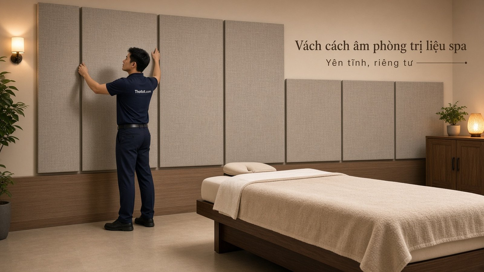 Làm vách cách âm phòng trị liệu spa
