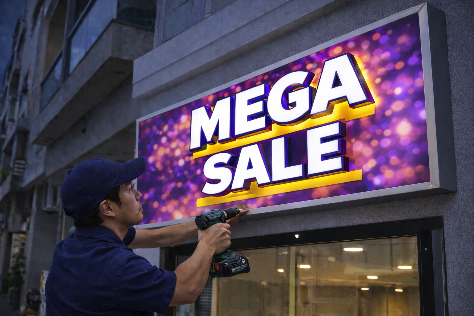 Lắp đặt bảng hiệu mica thẩm mỹ, sáng đẹp, chuyên nghiệp