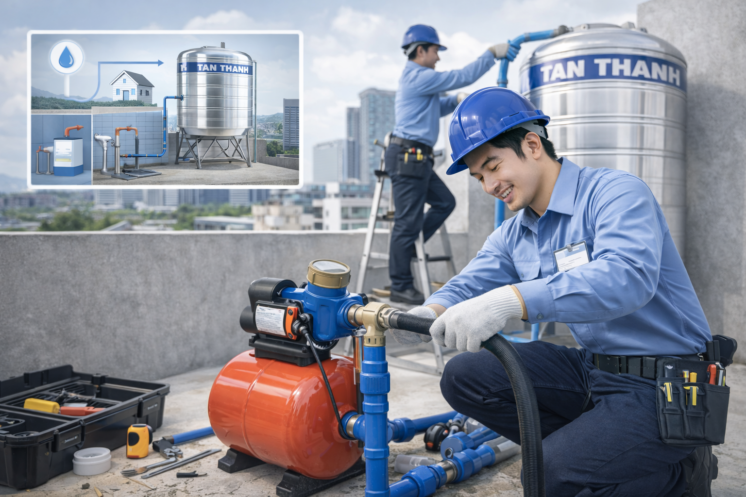 Lắp Đặt Bồn Nước – Máy Bơm | Cấp Nước Ổn Định – An Toàn