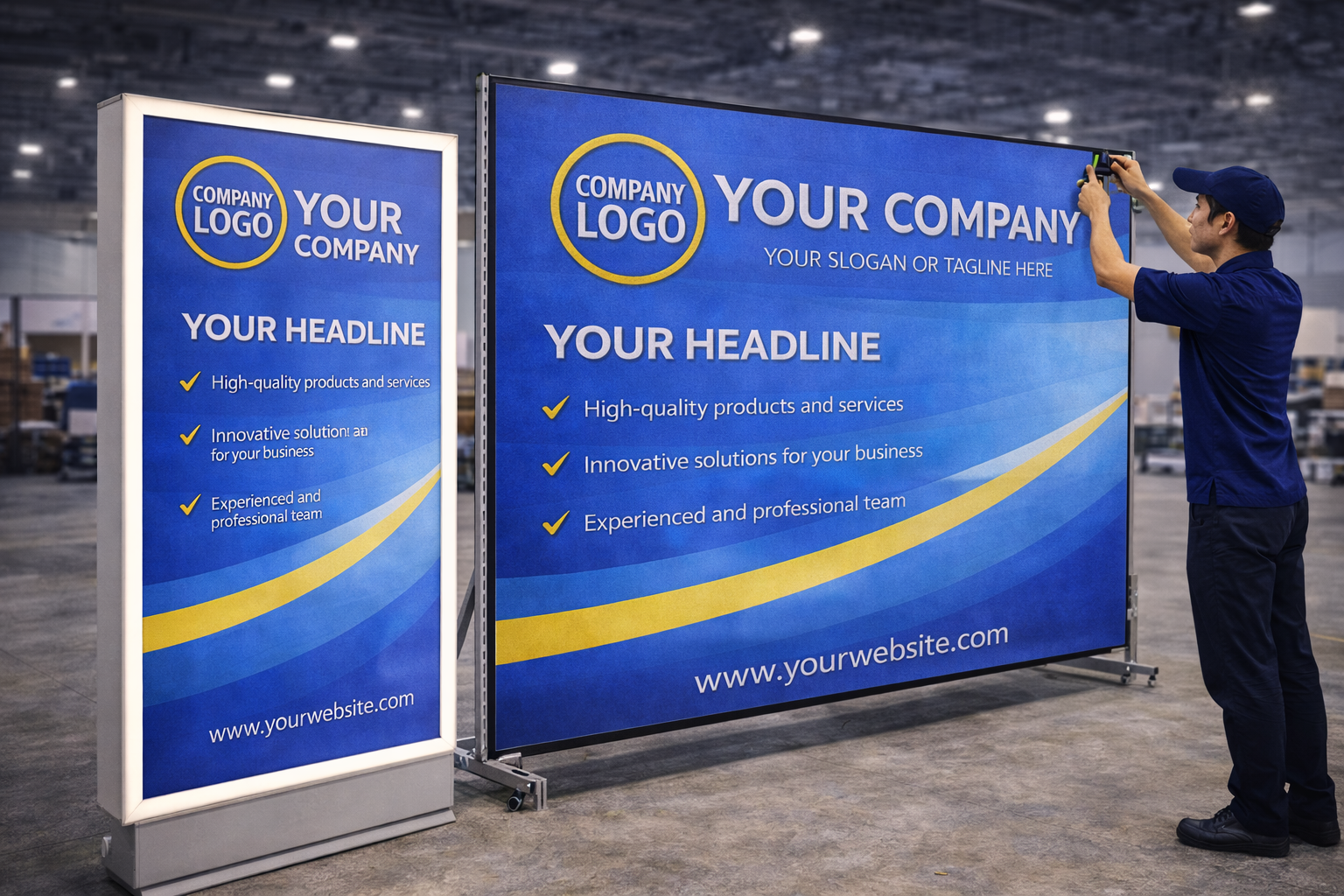 Lắp đặt hộp đèn – màn hình | Hiển thị rõ, an toàn điện