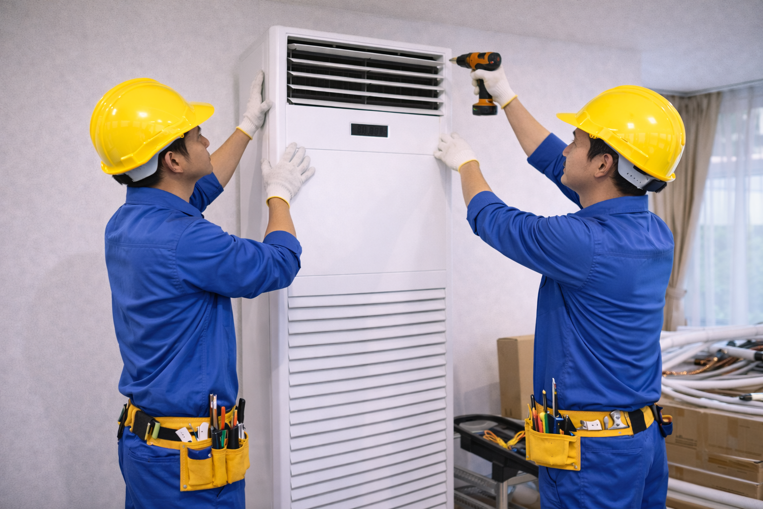 Lắp Đặt Máy Lạnh Tủ Đứng | Công Suất Lớn – Thi Công Chuẩn