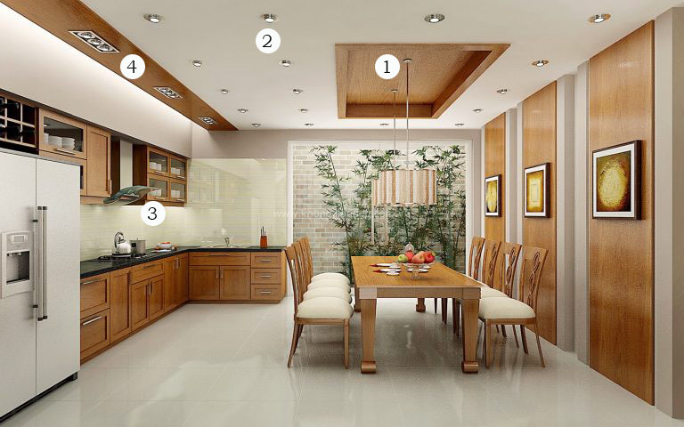 Lắp đèn nhà bếp căn hộ