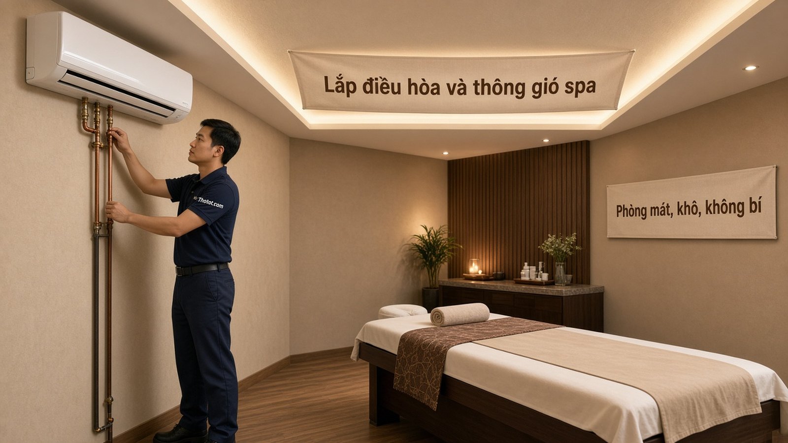 Lắp điều hòa và thông gió cho spa