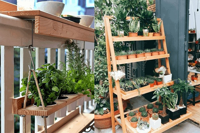 Lắp kệ trồng cây ban công