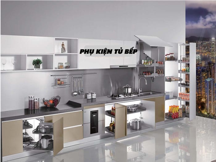 Lắp phụ kiện tủ bếp căn hộ
