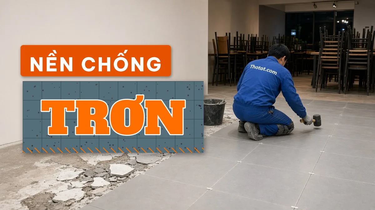 Lát nền chống trơn khu ăn uống nhà hàng