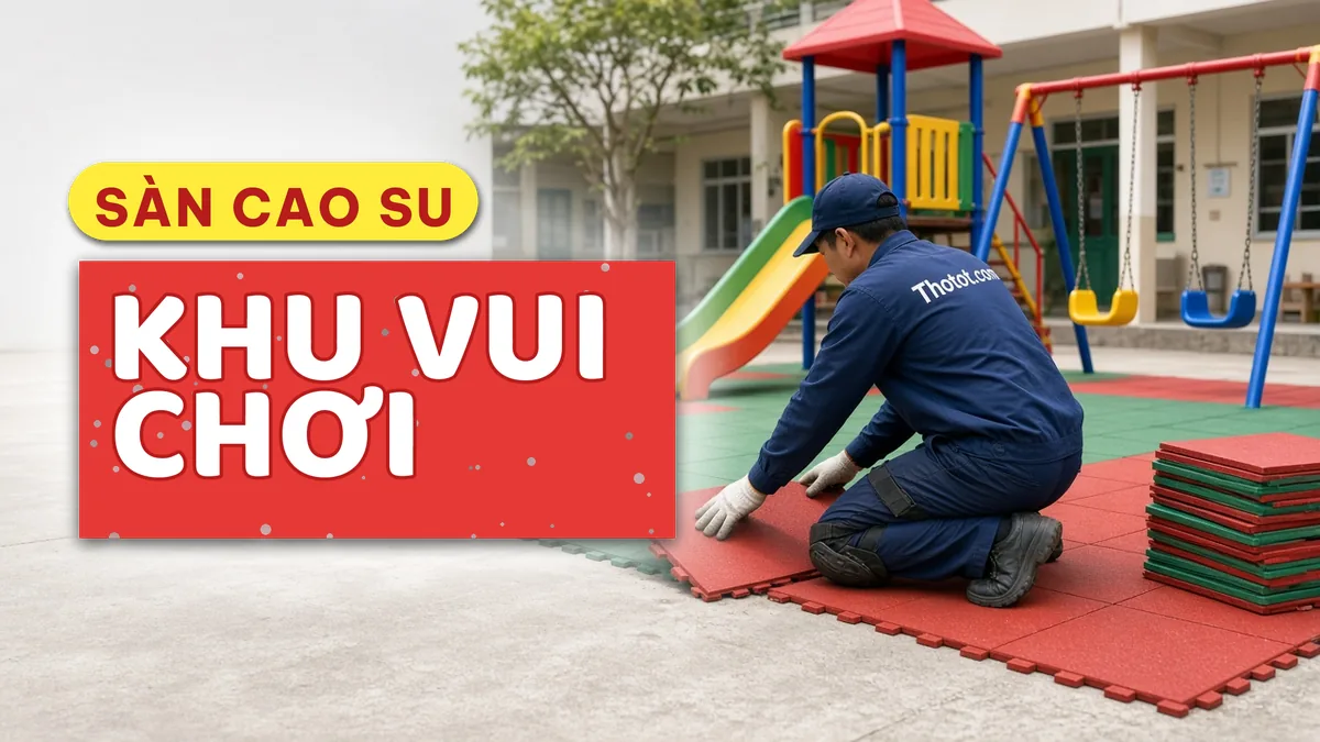 Lát sàn cao su an toàn khu vui chơi trường học