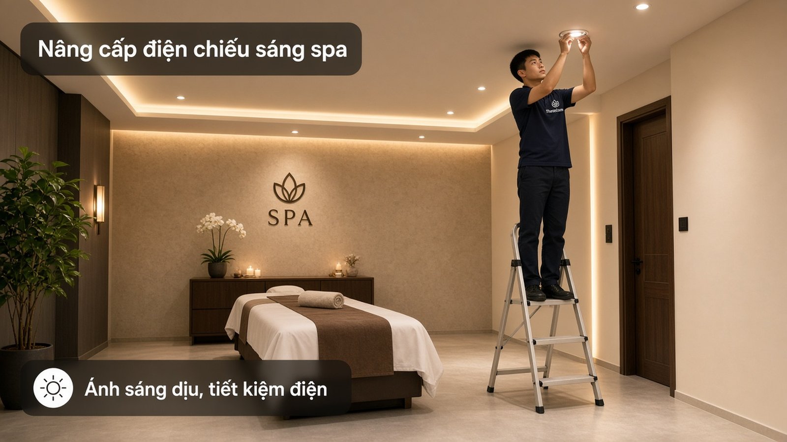Nâng cấp hệ thống điện chiếu sáng spa