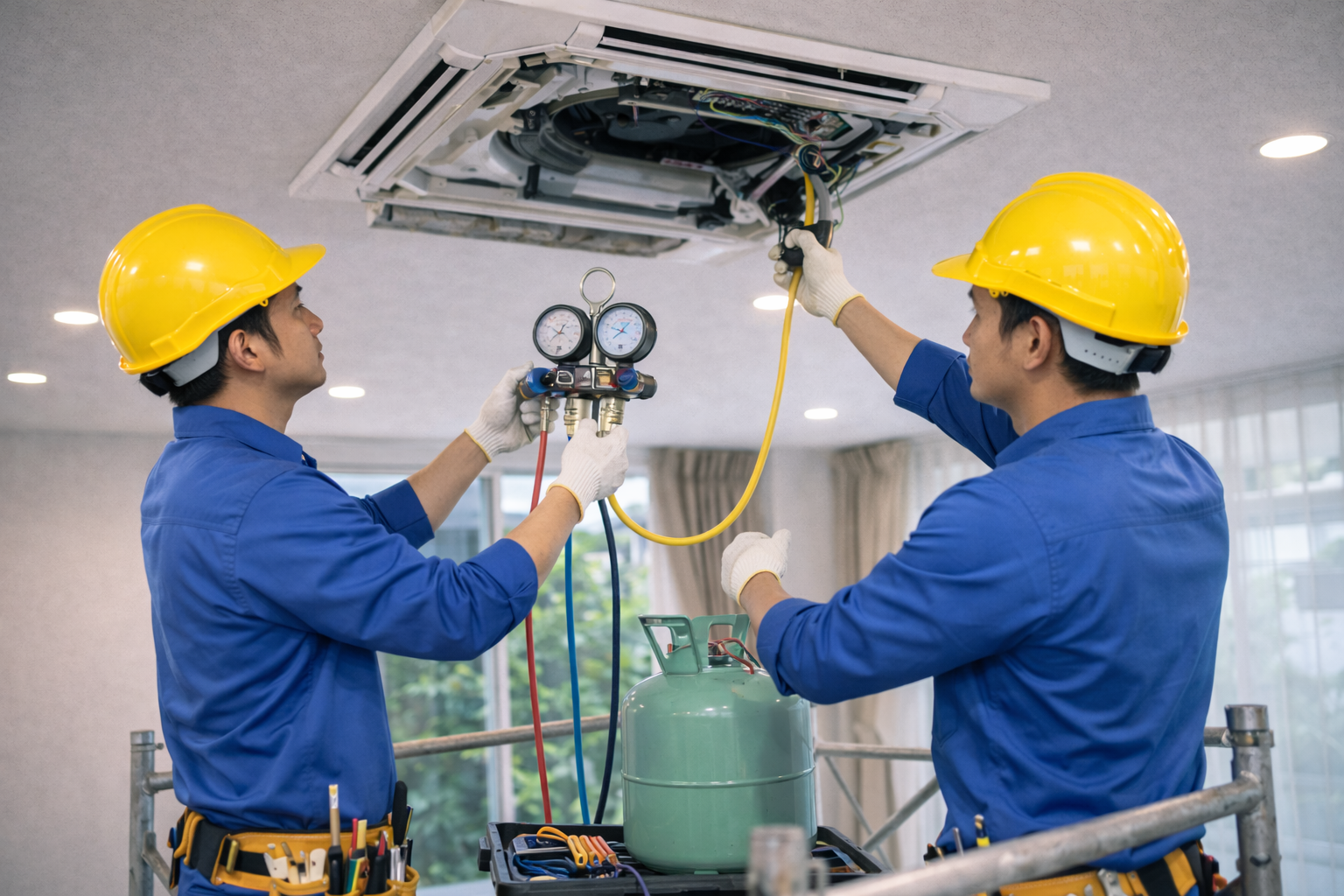 Nạp Gas Máy Lạnh Âm Trần | Làm Lạnh Ổn Định – Đúng Kỹ Thuật