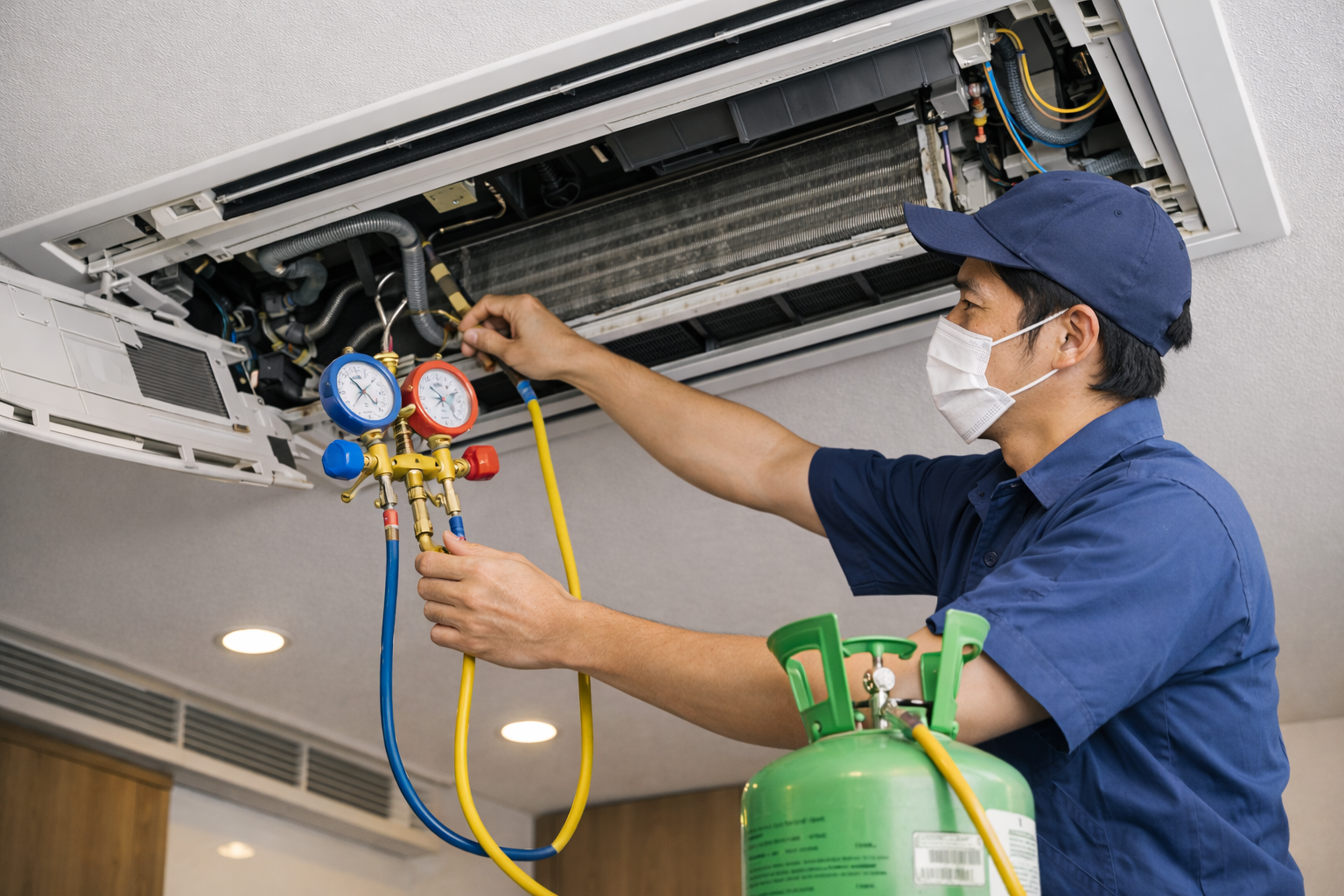 Nạp gas máy lạnh giấu trần đúng kỹ thuật, làm lạnh hiệu quả