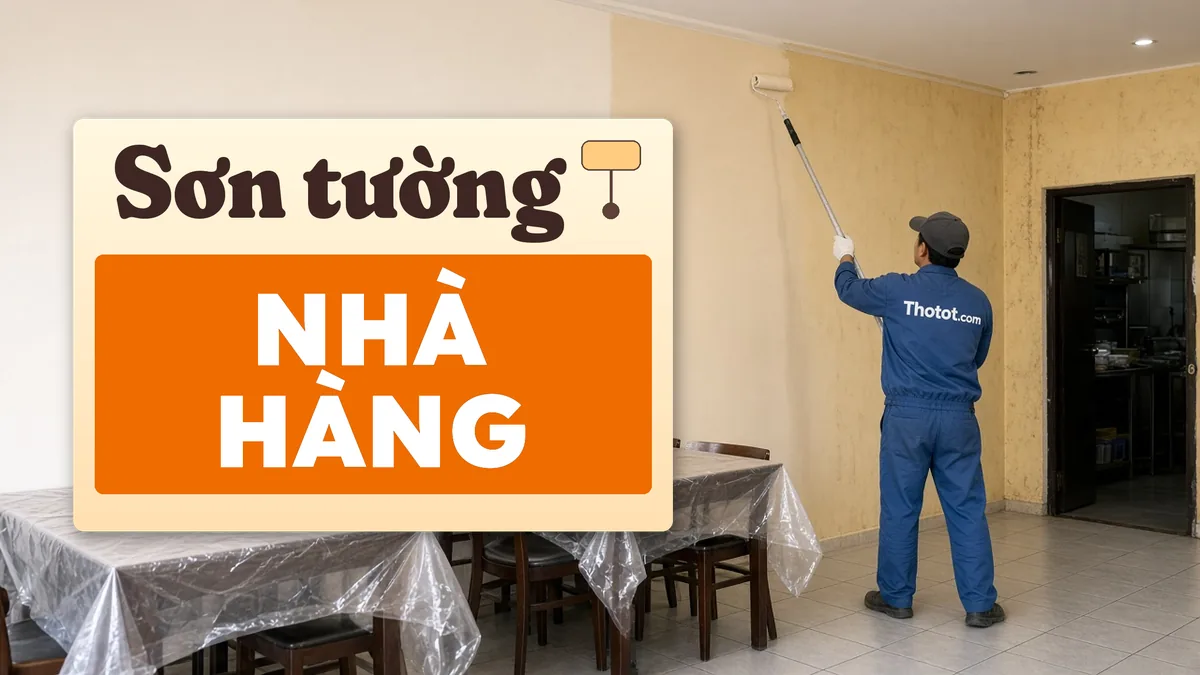 Sơn tường, trần nhà hàng