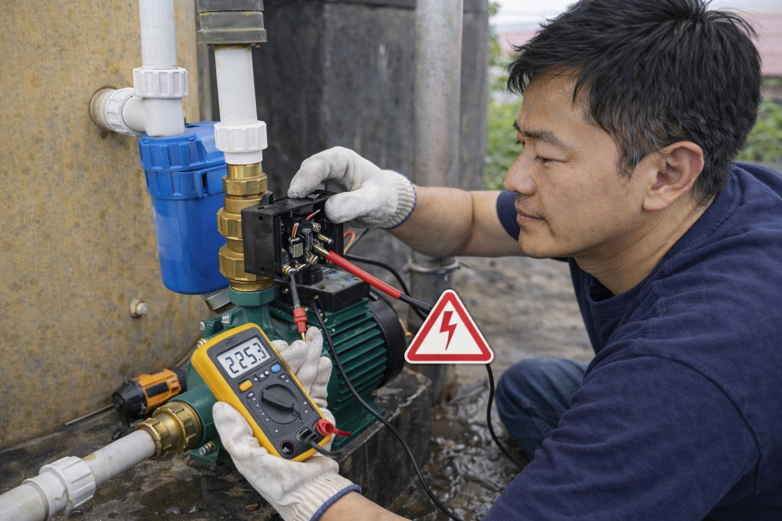 Sửa máy bơm bị rò điện