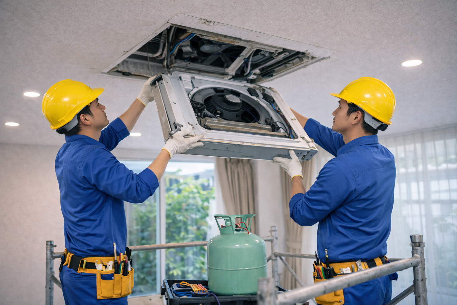 Tháo Dỡ – Di Dời Máy Lạnh Âm Trần | An Toàn – Đúng Kỹ Thuật