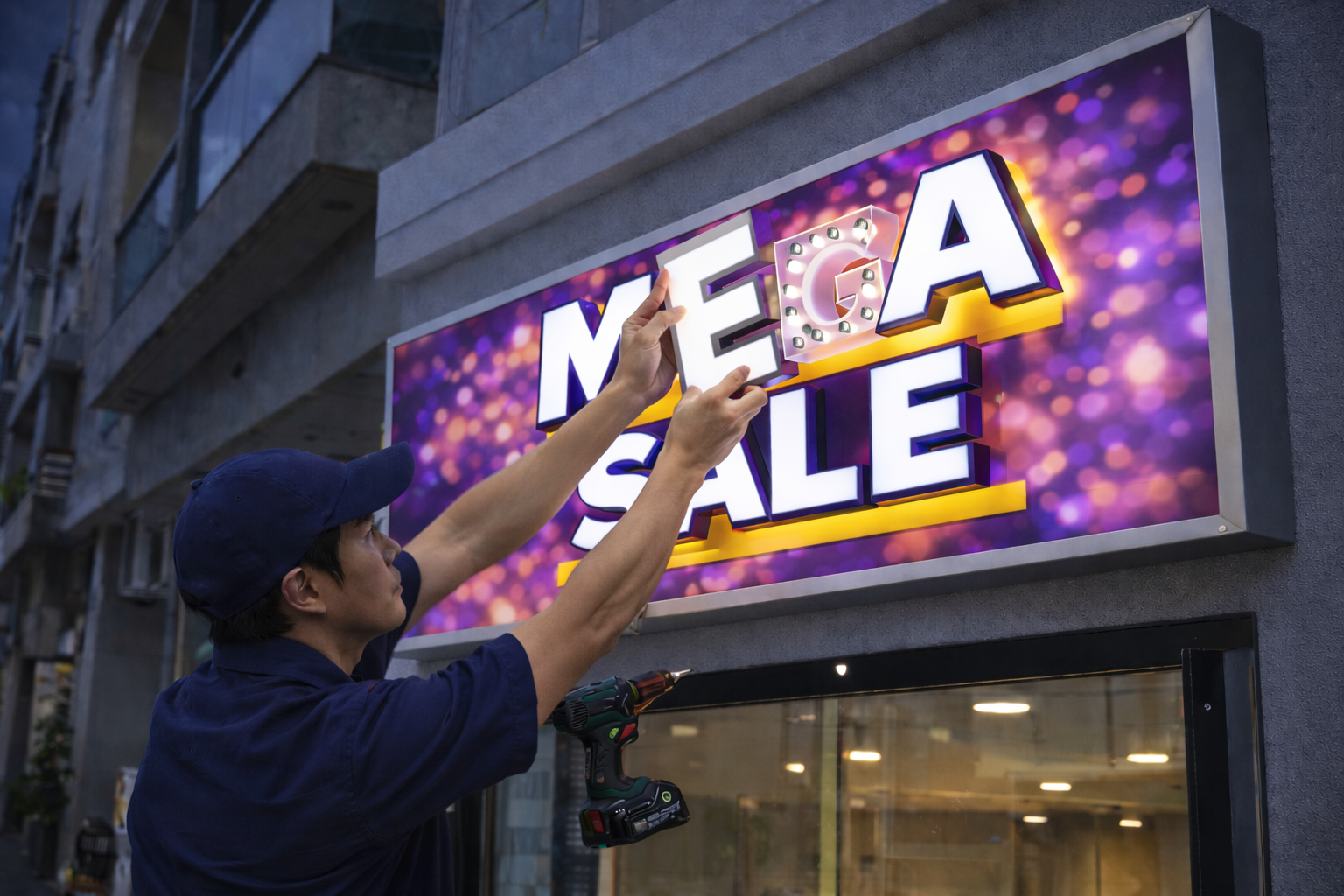 Thay chữ mica – bảo trì bảng hiệu nhanh, thẩm mỹ