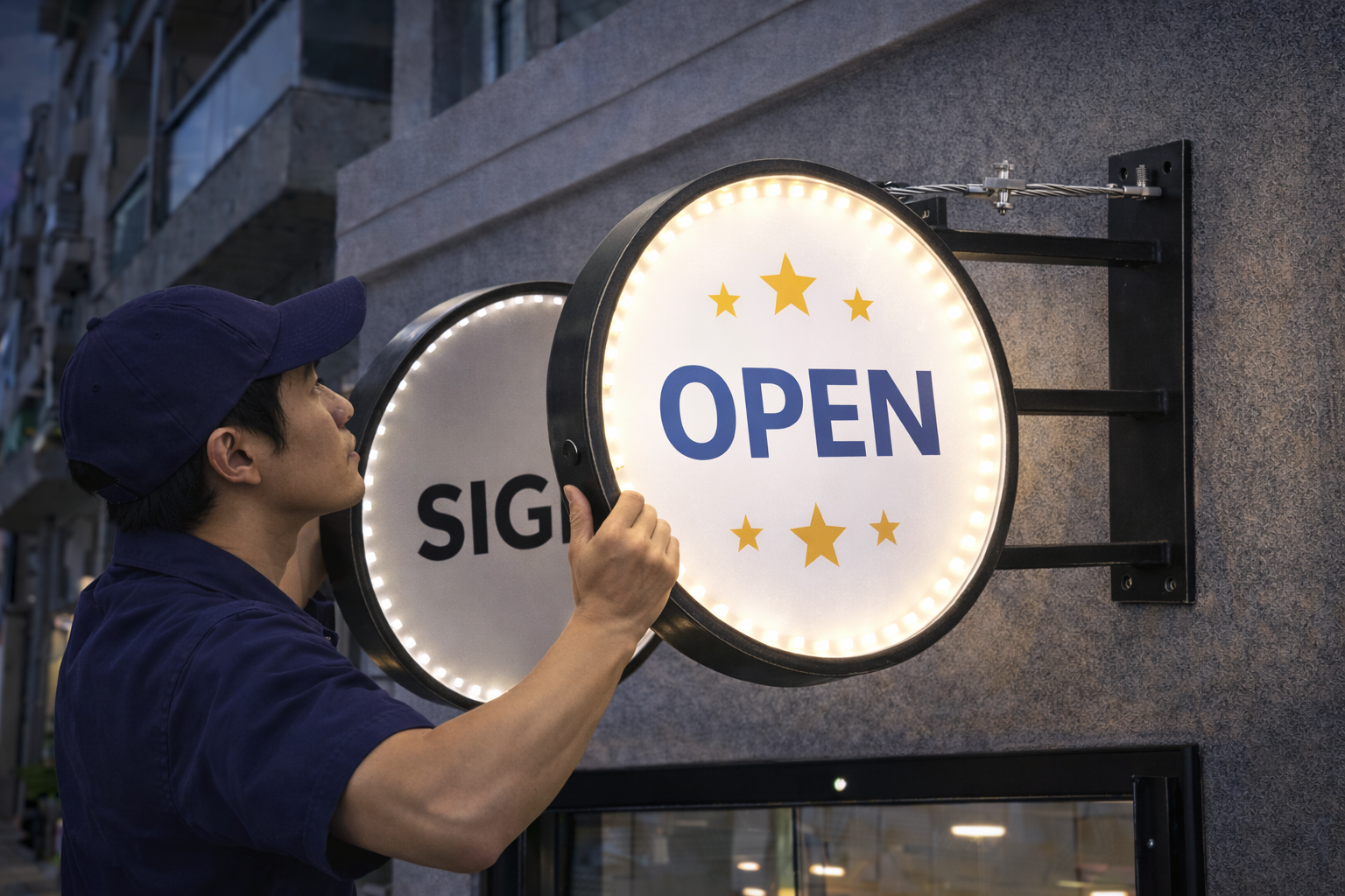 Thay mặt – sửa bảng hiệu vẫy nhanh, an toàn, thẩm mỹ