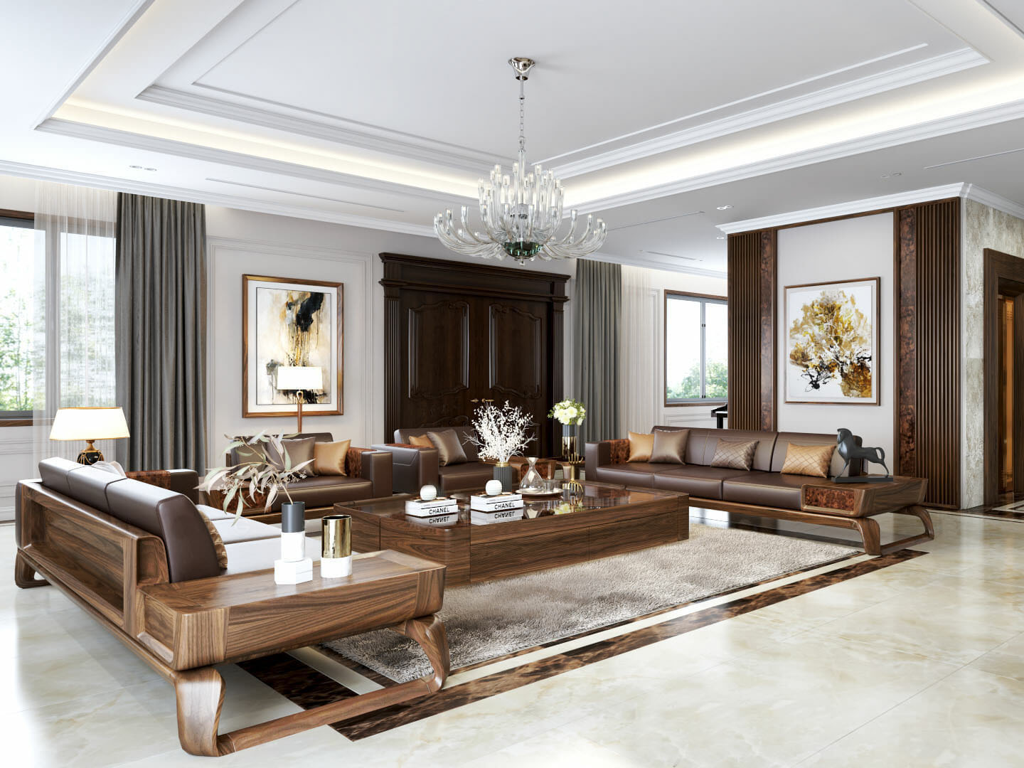 Thi công bàn ghế biệt thự