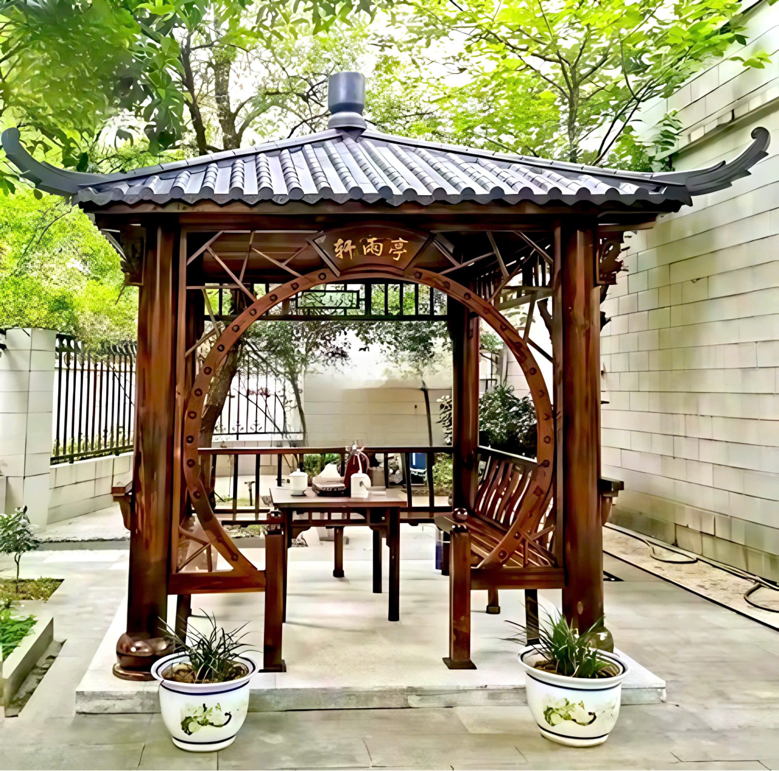 Thi công chòi gỗ sân vườn