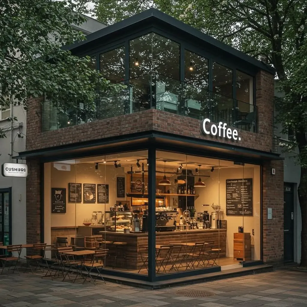 Thi công mặt tiền quán cafe