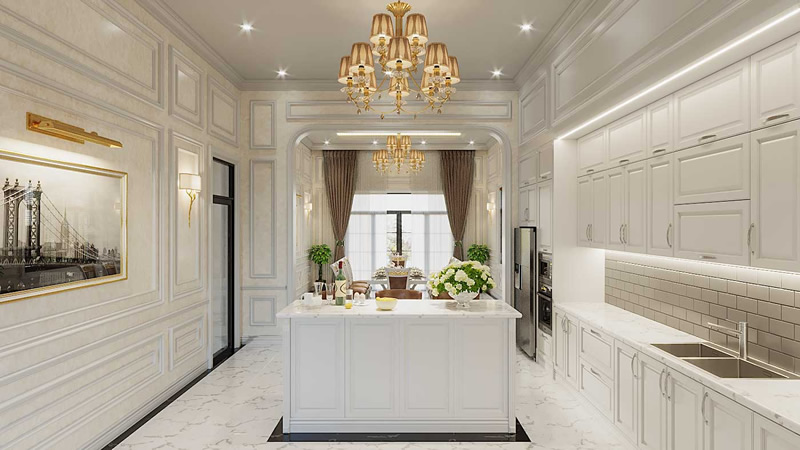 Thi công nội thất bếp biệt thự