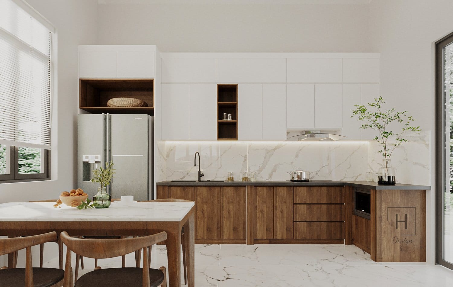 Thi công nội thất nhà bếp nhà vườn