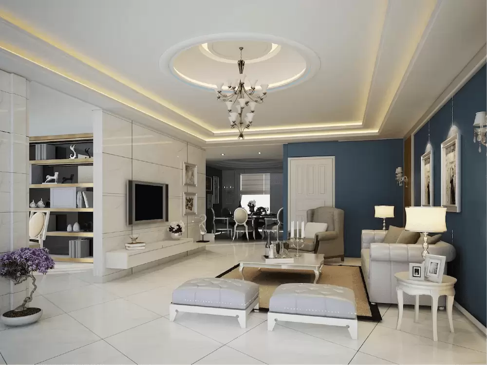 Thi công trần thạch cao phòng khách