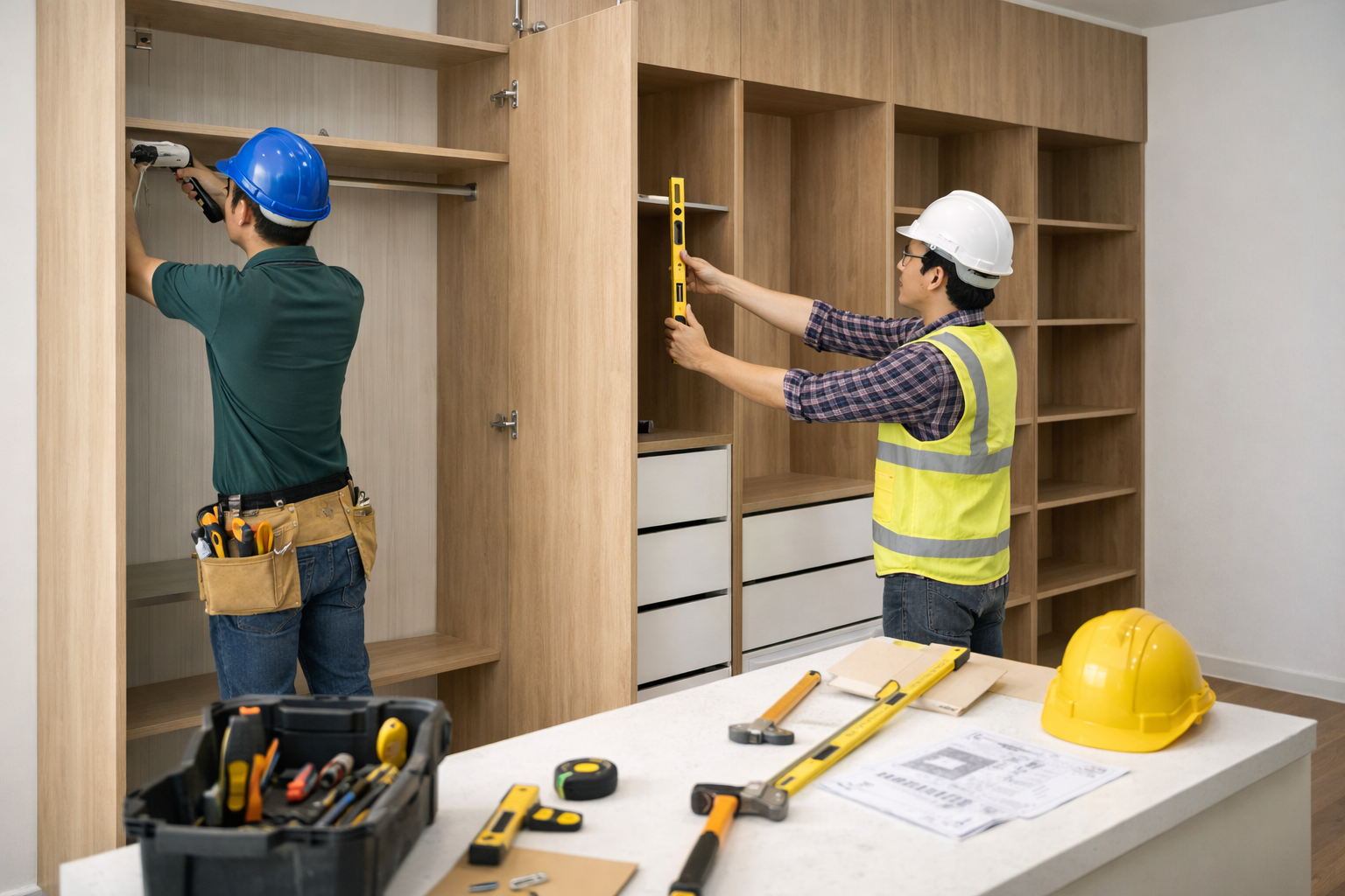 Thi công tủ quần áo