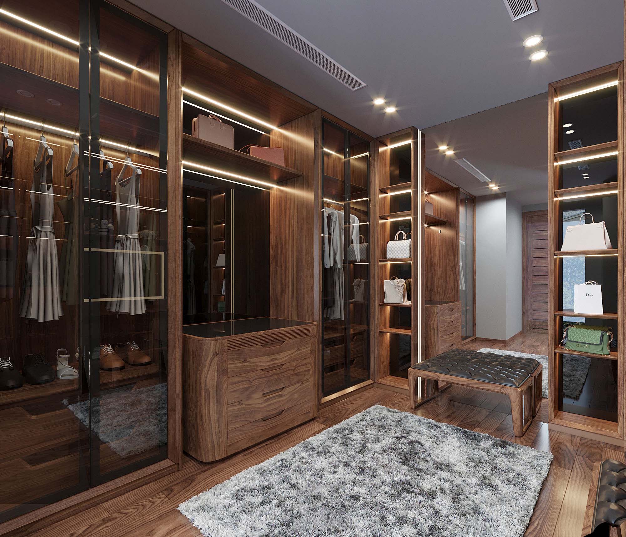 Thi công tủ quần áo biệt thự