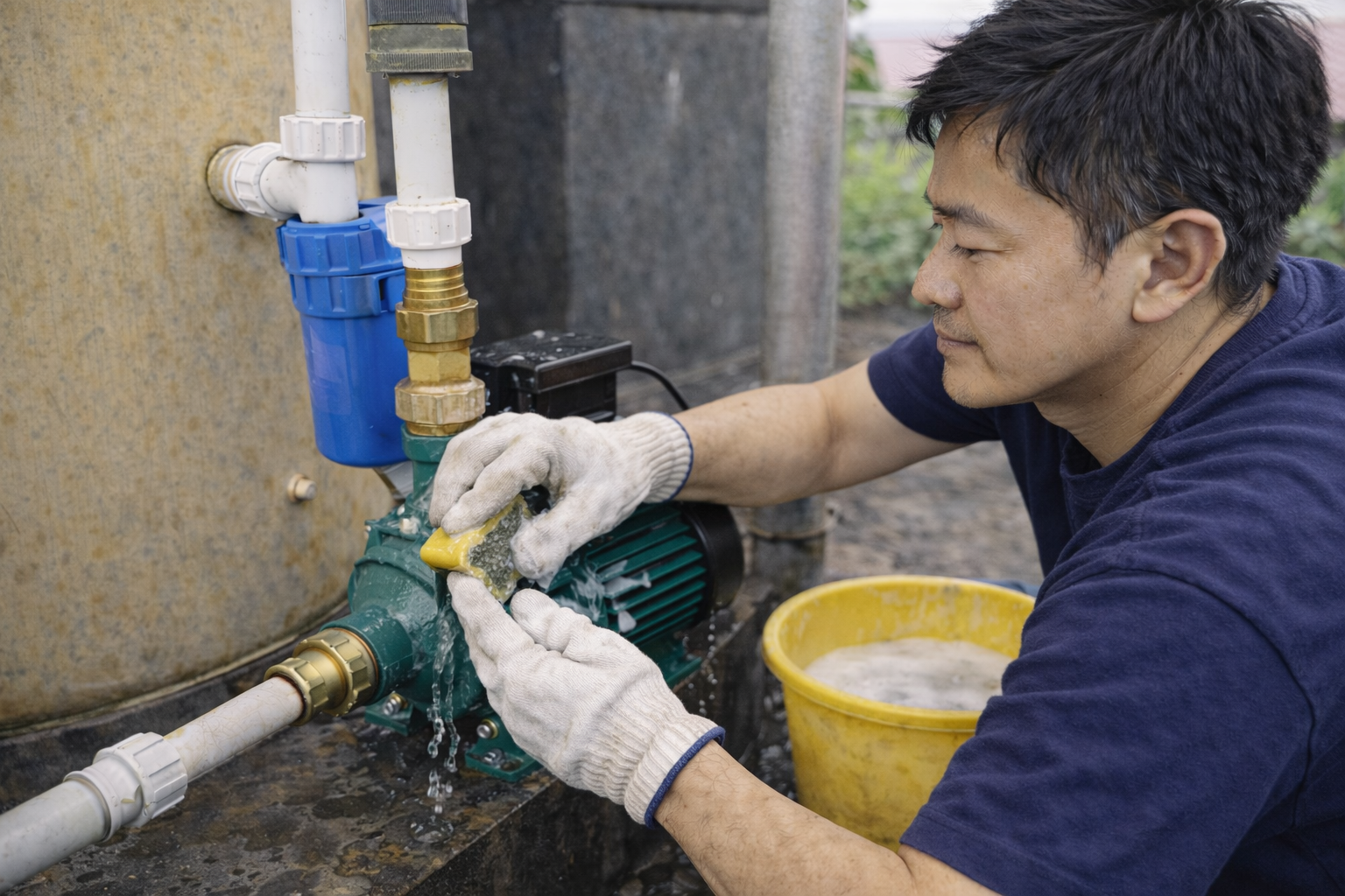 Vệ sinh máy bơm nước