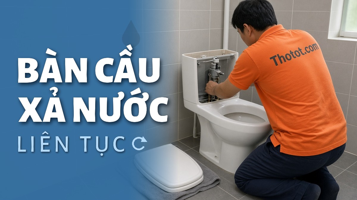 Bàn cầu xả nước liên tục: Nguyên nhân và hướng xử lý