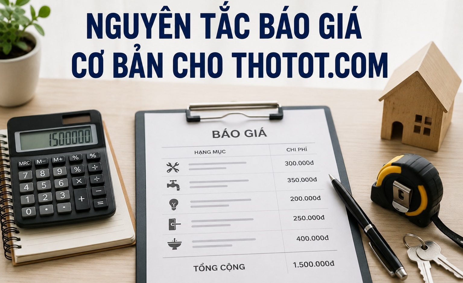 Nguyên tắc báo giá dịch vụ sửa chữa tại nhà Thotot.com
