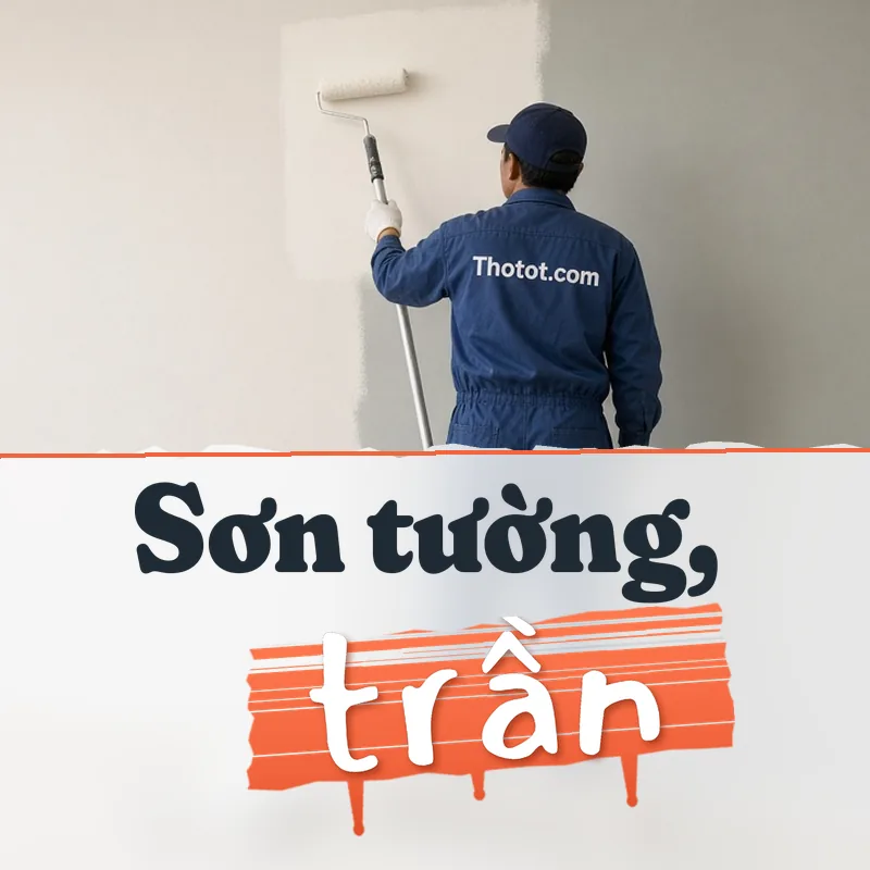 Sơn tường, trần khu bán hàng cửa hàng
