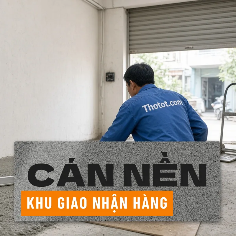 Cán nền khu giao nhận hàng cửa hàng